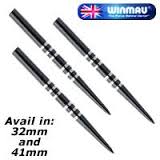 Winmau Finger Ringed Steel Tip 32mm Dart points Black (PT24) - Click Image to Close